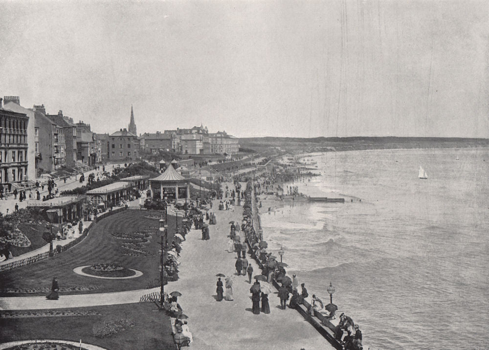 BRIDLINGTON. Looking down the Prince's Parade. Yorkshire 1895 old print